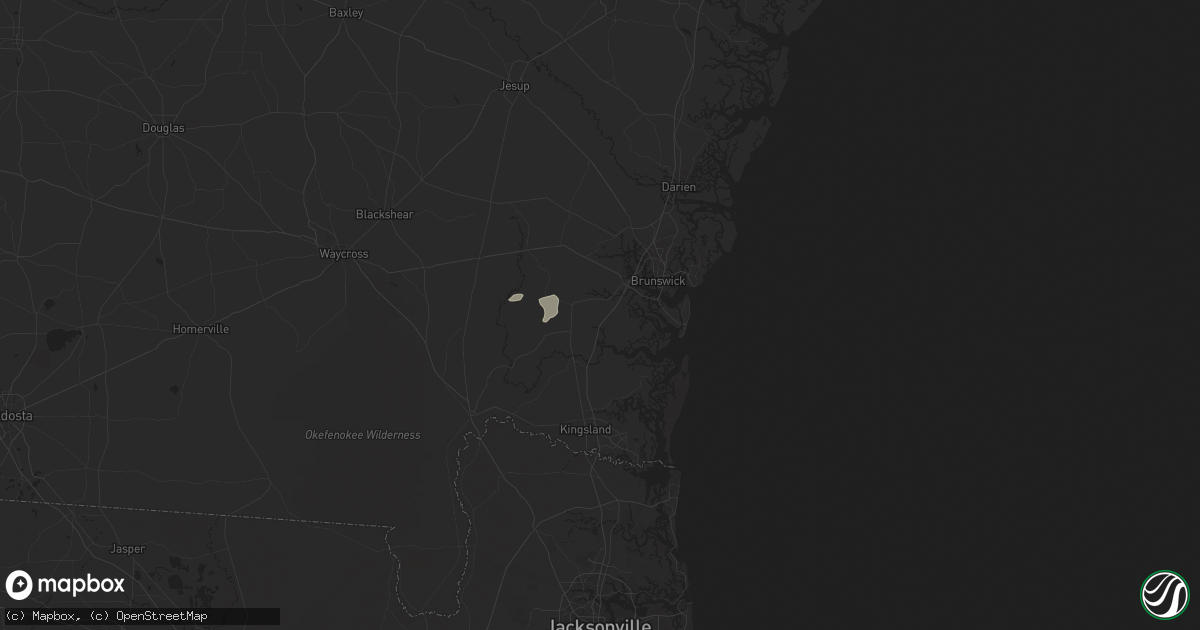 Hail map in Waverly, GA on May 10, 2024