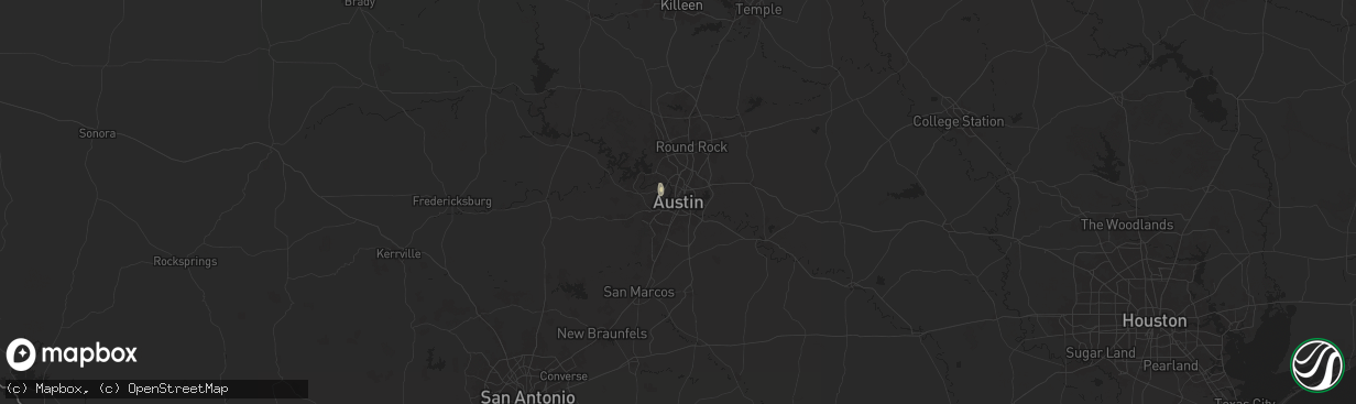 Hail map in Austin, TX on May 10, 2025