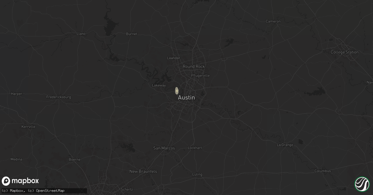 Hail map in Austin, TX on May 10, 2025