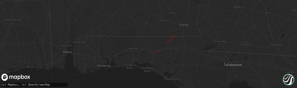 Hail map in Defuniak Springs, FL on May 10, 2025