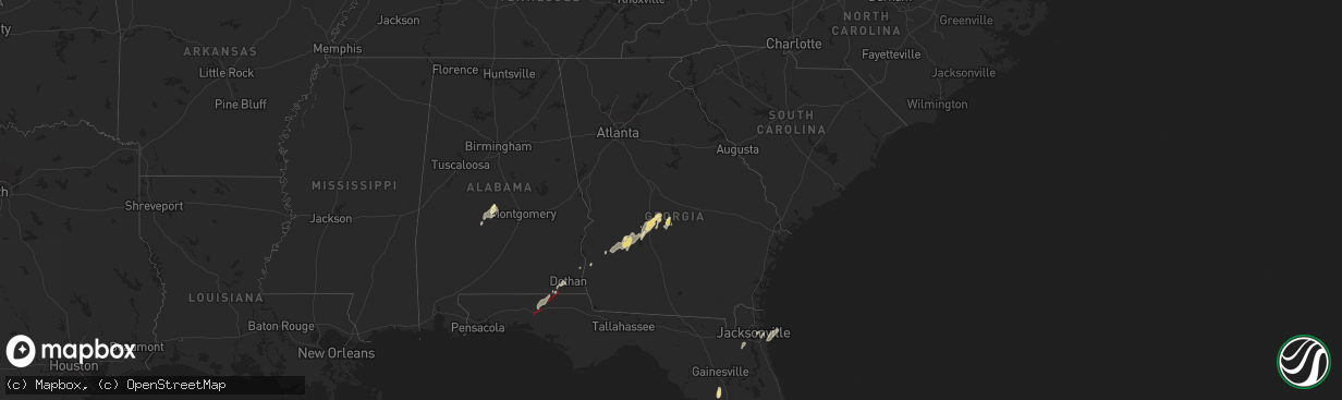 Hail map in Georgia on May 10, 2025