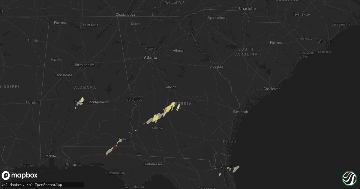 Hail map in Georgia on May 10, 2025