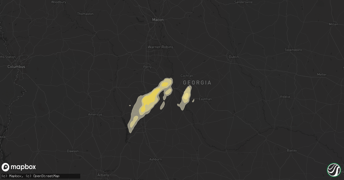 Hail map in Hawkinsville, GA on May 10, 2025
