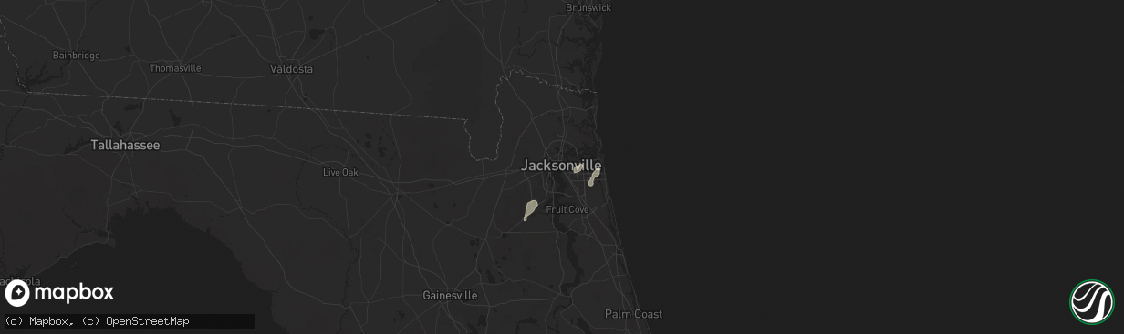Hail map in Jacksonville, FL on May 10, 2025