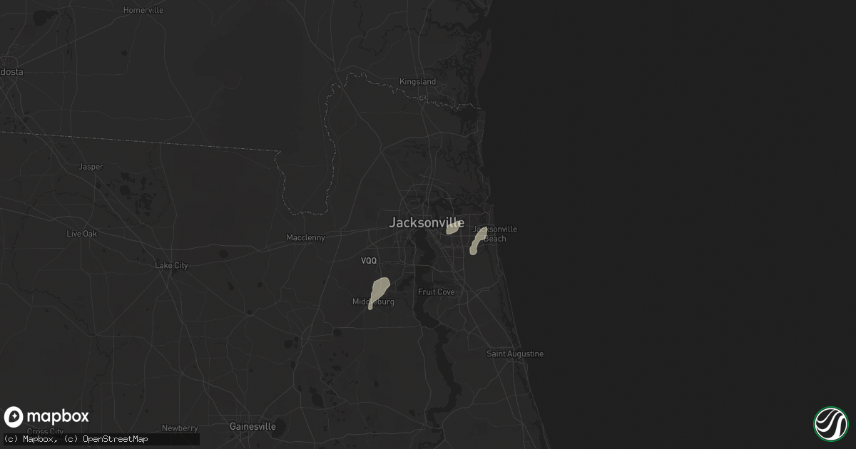 Hail map in Jacksonville, FL on May 10, 2025