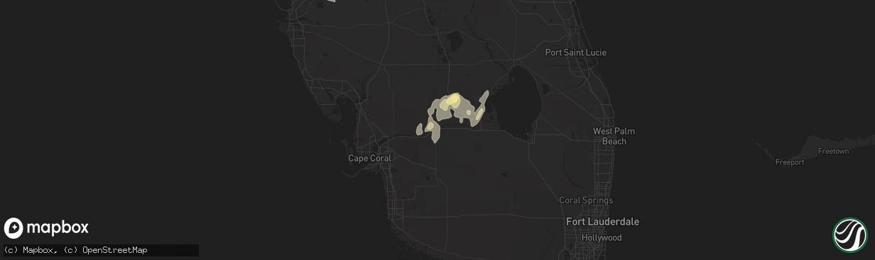 Hail map in Labelle, FL on May 10, 2025