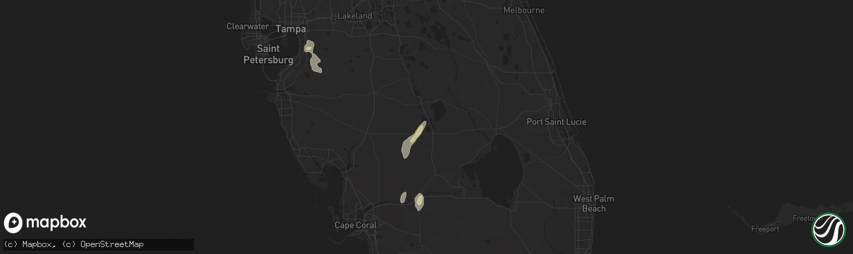 Hail map in Lake Placid, FL on May 10, 2025