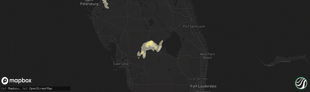 Hail map in Moore Haven, FL on May 10, 2025