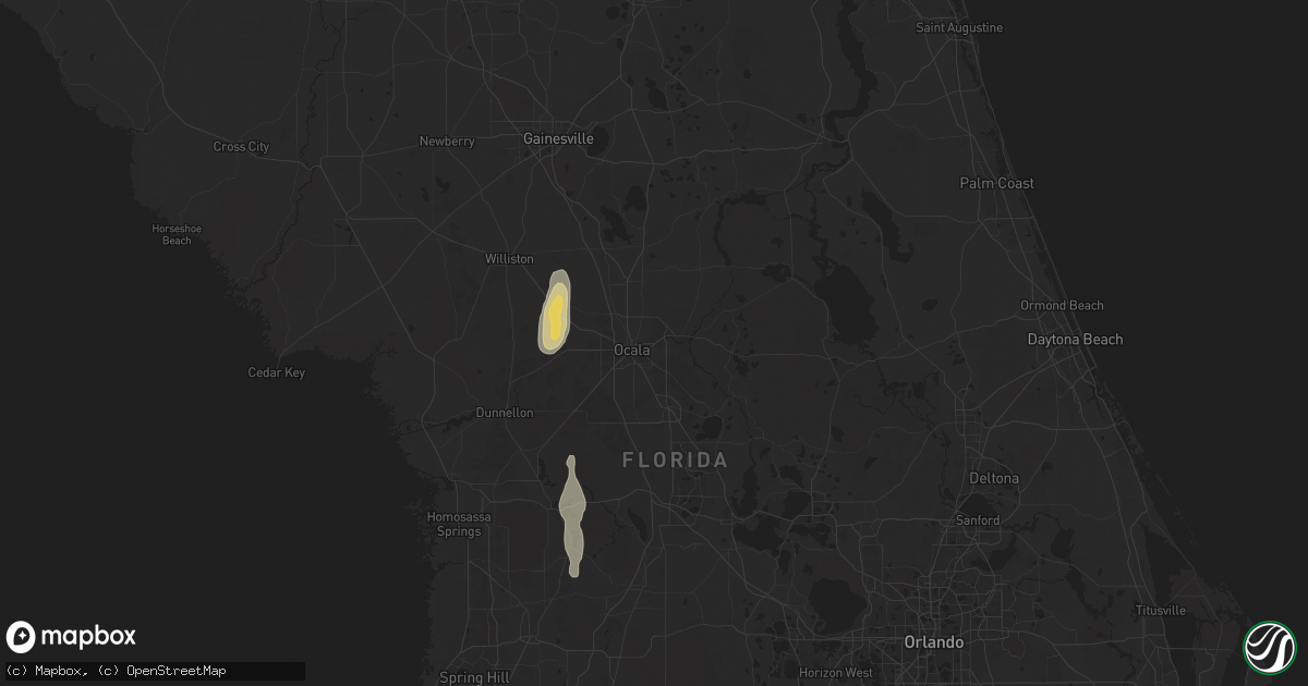 Hail map in Ocala, FL on May 10, 2025