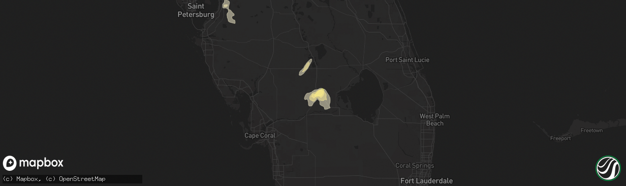 Hail map in Palmdale, FL on May 10, 2025