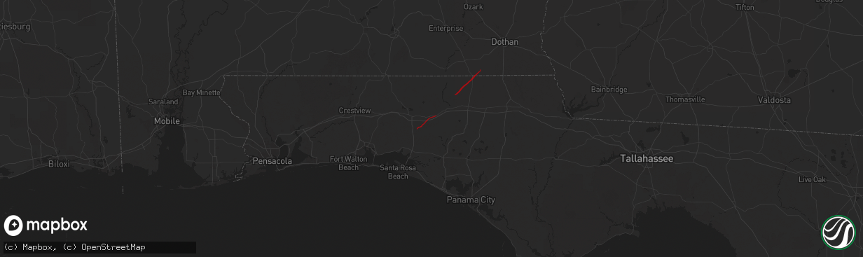 Hail map in Ponce De Leon, FL on May 10, 2025