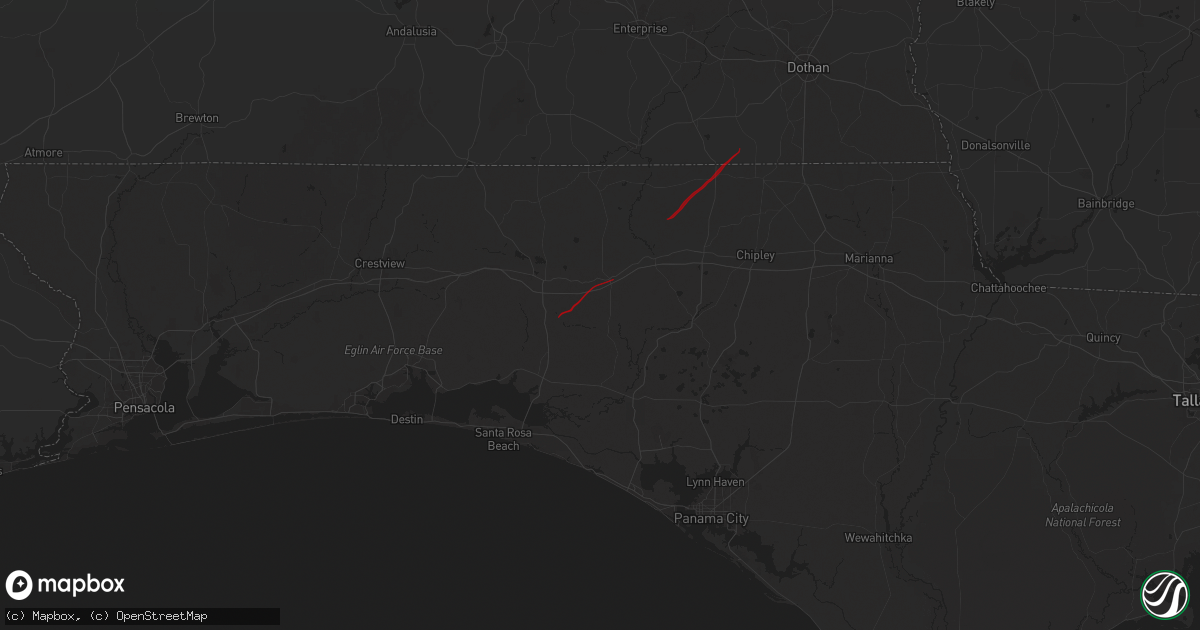 Hail map in Ponce De Leon, FL on May 10, 2025
