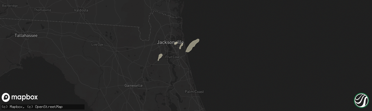 Hail map in Ponte Vedra Beach, FL on May 10, 2025