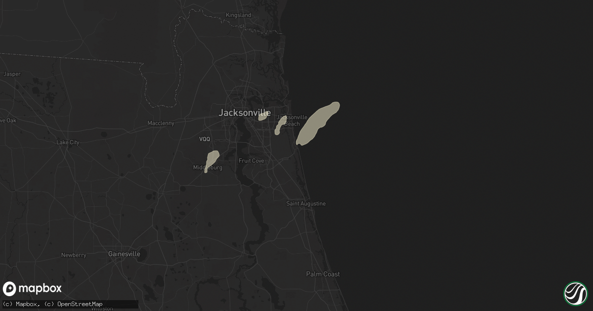 Hail map in Ponte Vedra Beach, FL on May 10, 2025