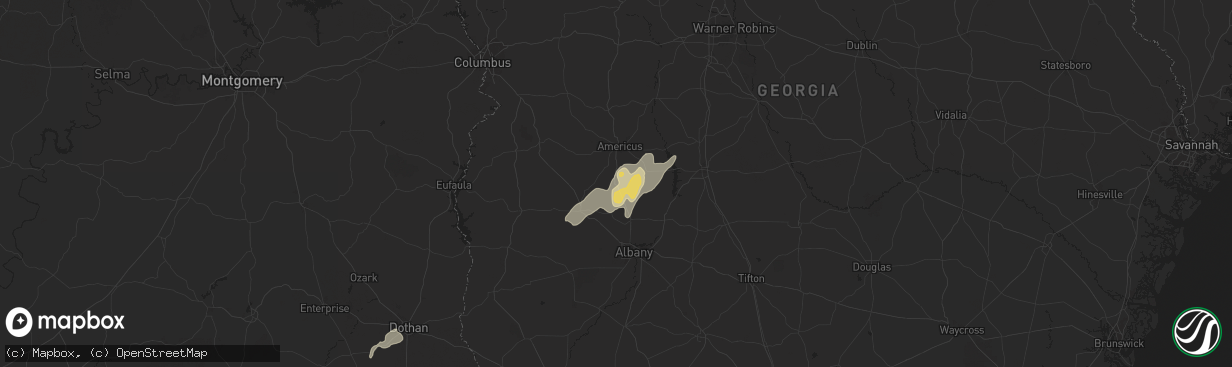 Hail map in Smithville, GA on May 10, 2025