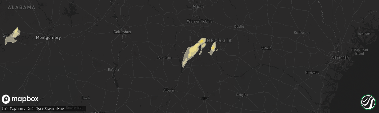 Hail map in Vienna, GA on May 10, 2025