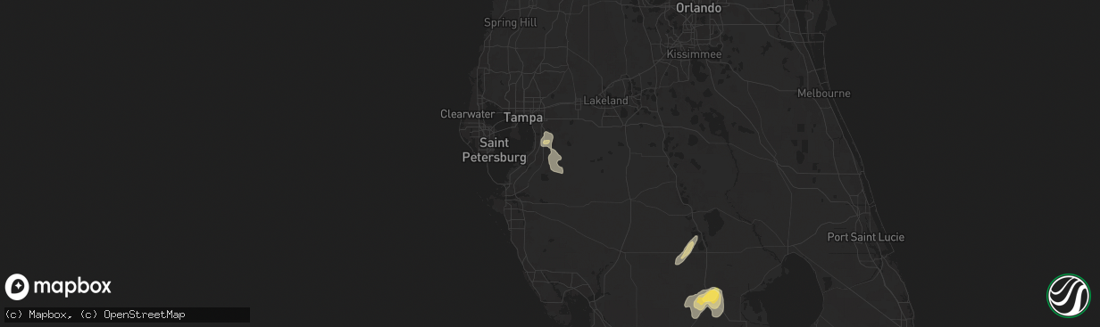 Hail map in Wimauma, FL on May 10, 2025