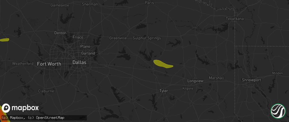 Hail map in Alba, TX on May 10, 2026