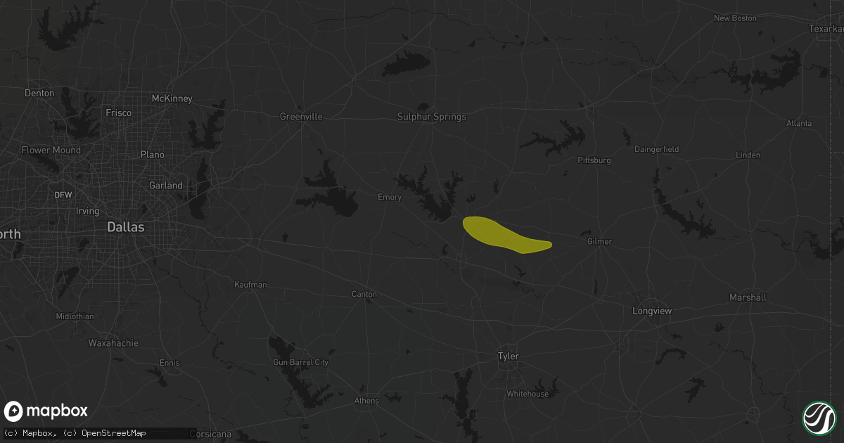 Hail map in Alba, TX on May 10, 2026