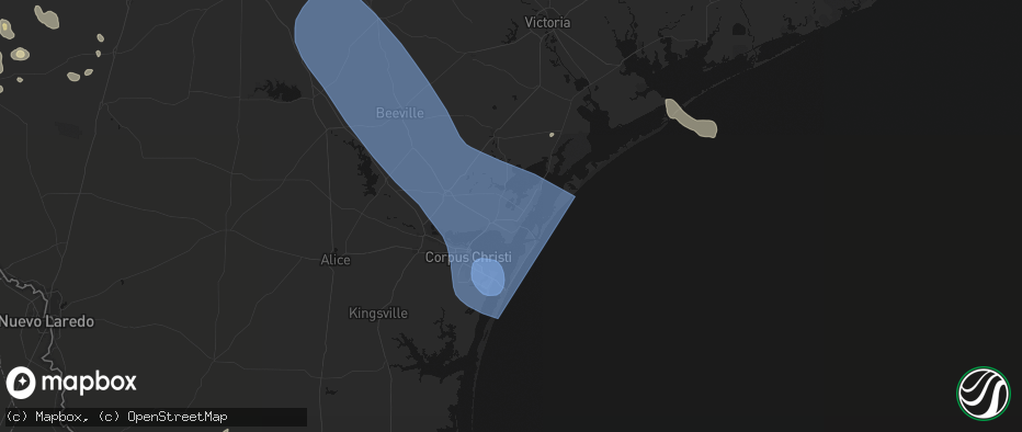 Hail map in Aransas Pass, TX on May 10, 2026