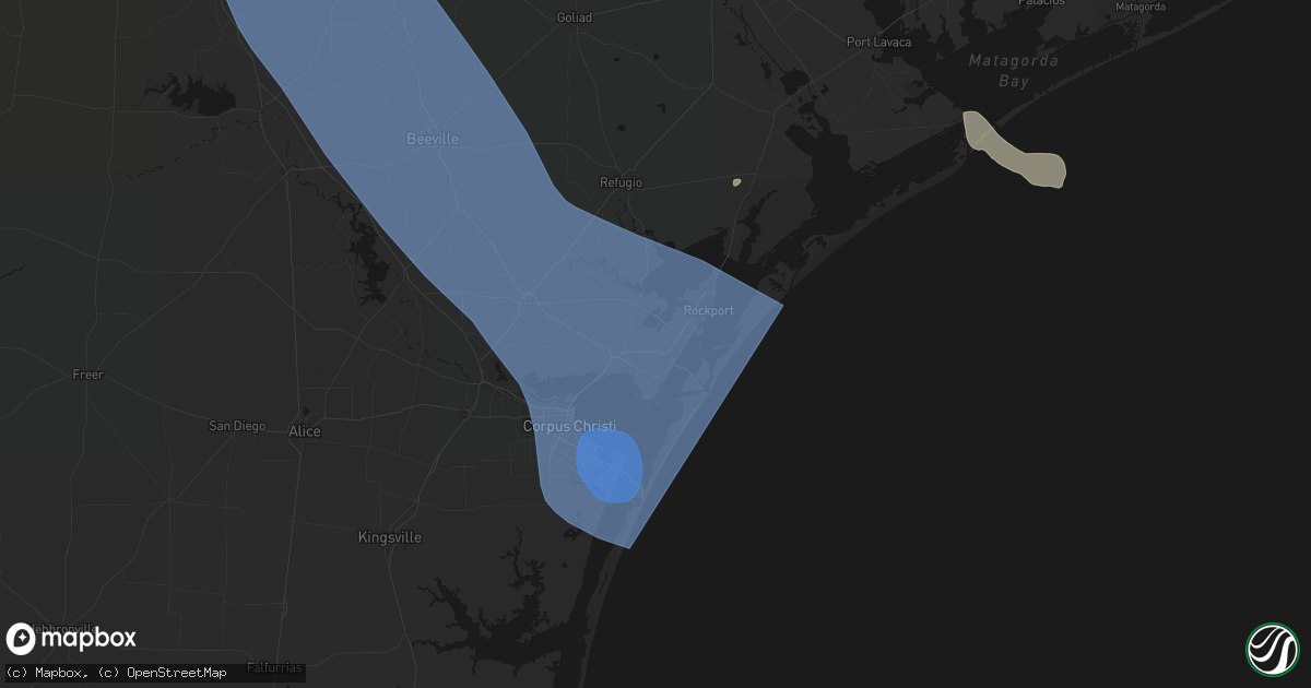 Hail map in Aransas Pass, TX on May 10, 2026