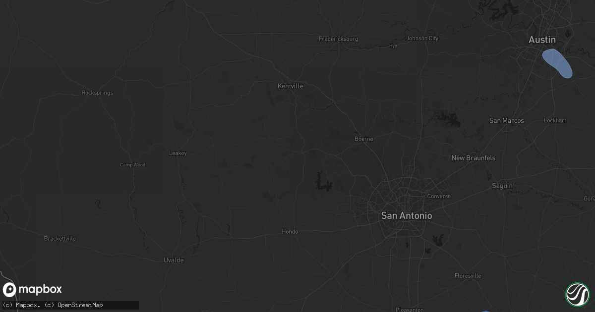Hail map in Bandera, TX on May 10, 2026