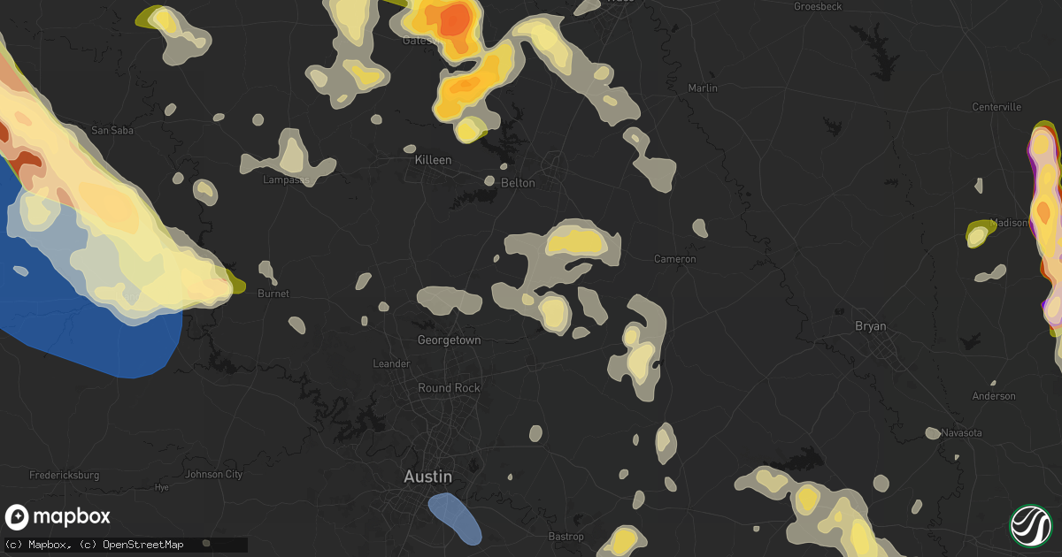 Hail map in Bartlett, TX on May 10, 2026