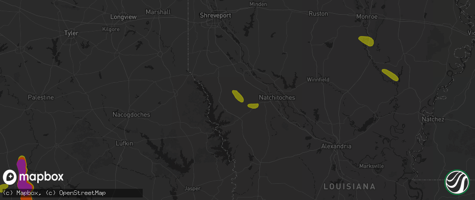 Hail map in Belmont, LA on May 10, 2026