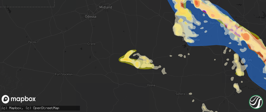Hail map in Big Lake, TX on May 10, 2026