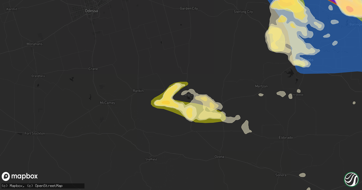 Hail map in Big Lake, TX on May 10, 2026