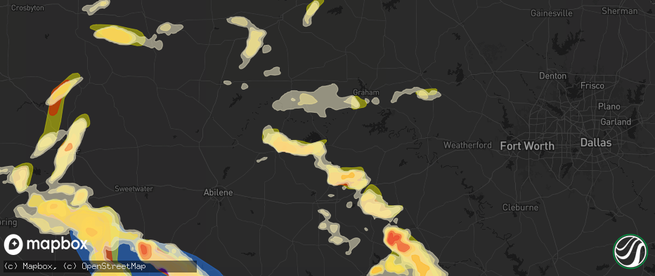 Hail map in Breckenridge, TX on May 10, 2026