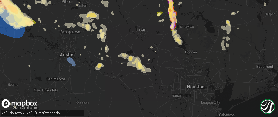 Hail map in Brenham, TX on May 10, 2026
