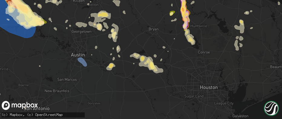 Hail map in Burton, TX on May 10, 2026