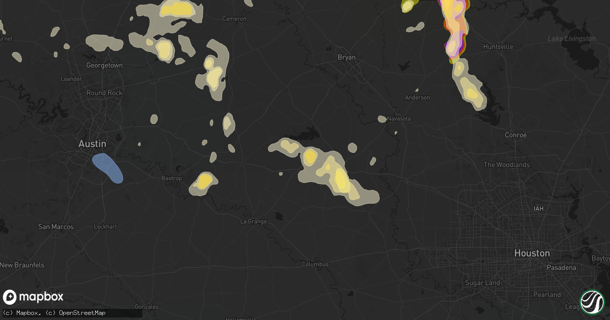 Hail map in Burton, TX on May 10, 2026