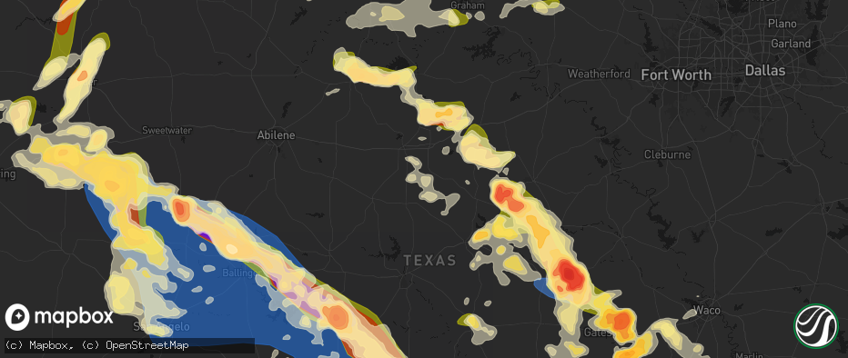 Hail map in Carbon, TX on May 10, 2026