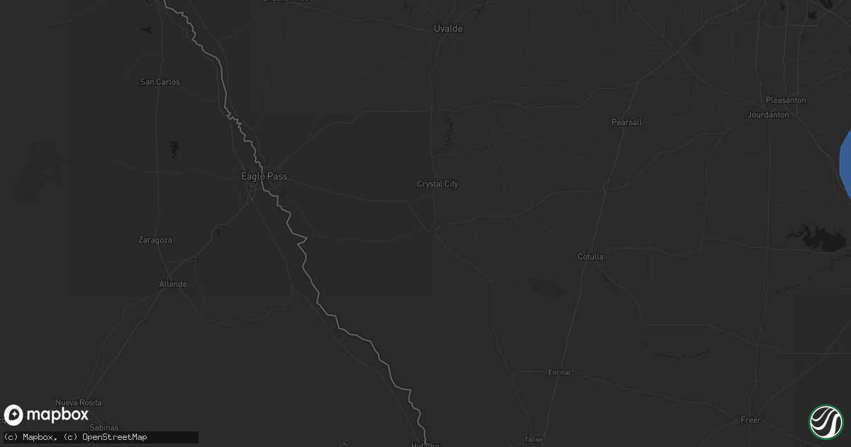 Hail map in Carrizo Springs, TX on May 10, 2026