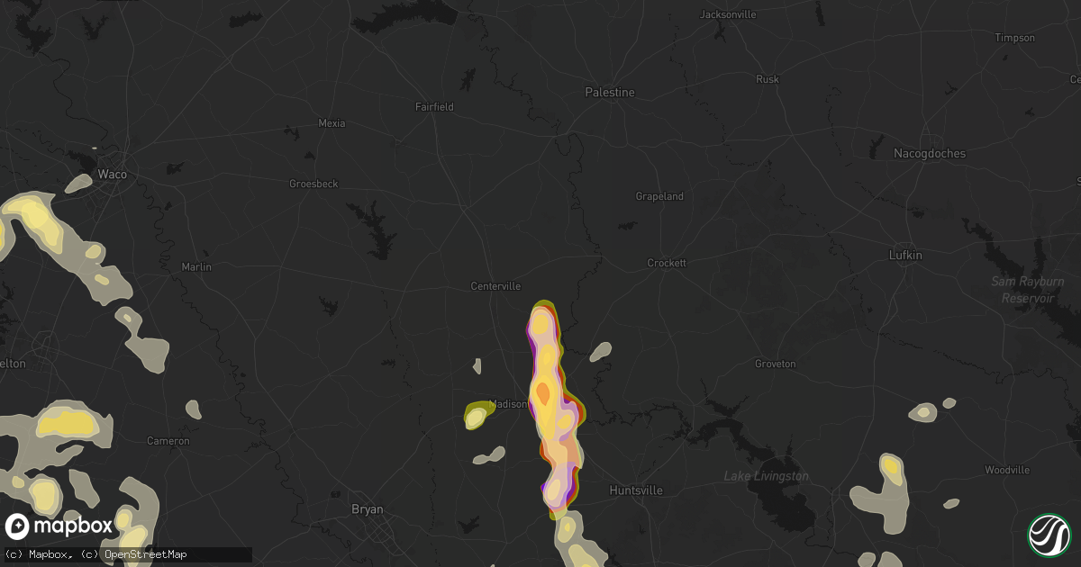 Hail map in Centerville, TX on May 10, 2026