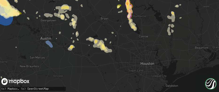 Hail map in Chappell Hill, TX on May 10, 2026