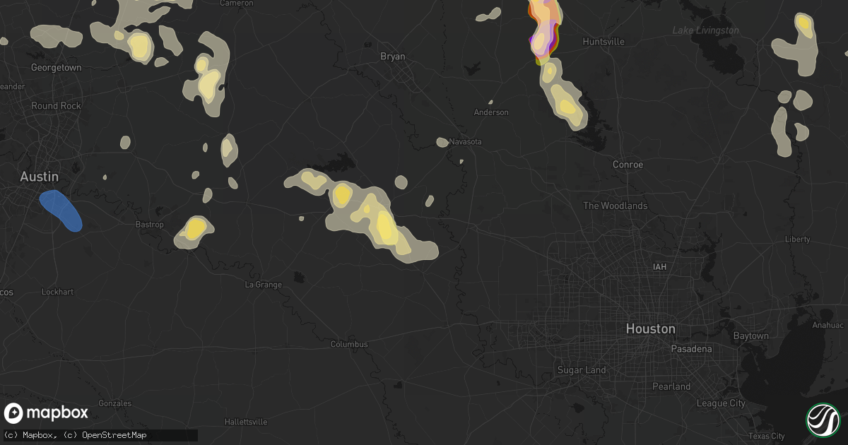 Hail map in Chappell Hill, TX on May 10, 2026