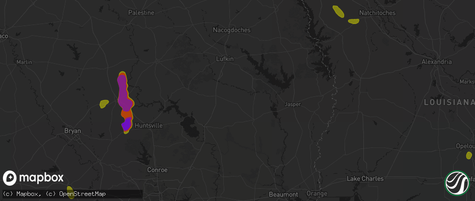 Hail map in Chester, TX on May 10, 2026