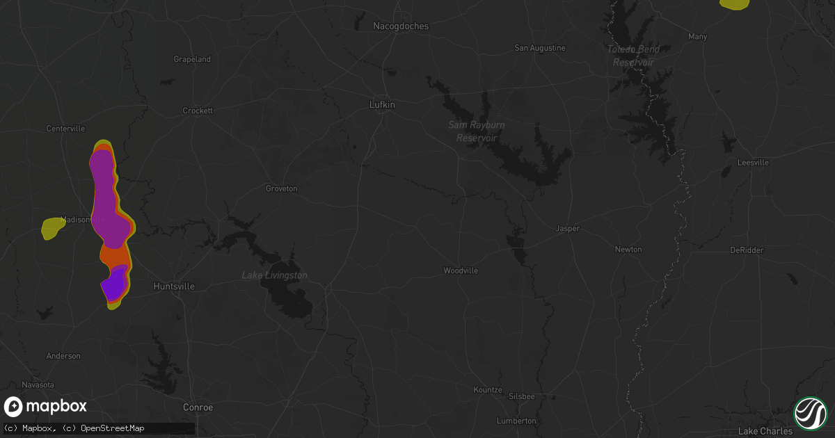 Hail map in Chester, TX on May 10, 2026
