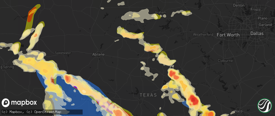 Hail map in Cisco, TX on May 10, 2026