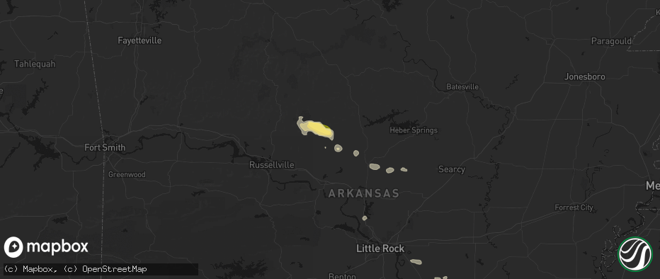 Hail map in Cleveland, AR on May 10, 2026