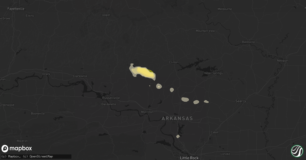 Hail map in Cleveland, AR on May 10, 2026