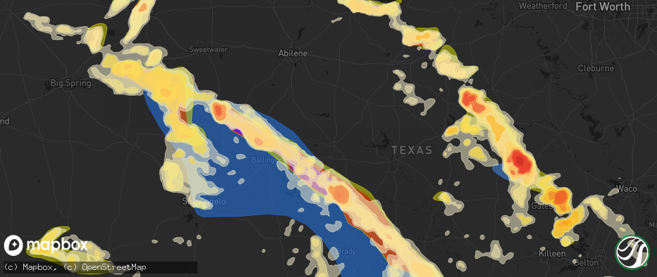 Hail map in Coleman, TX on May 10, 2026