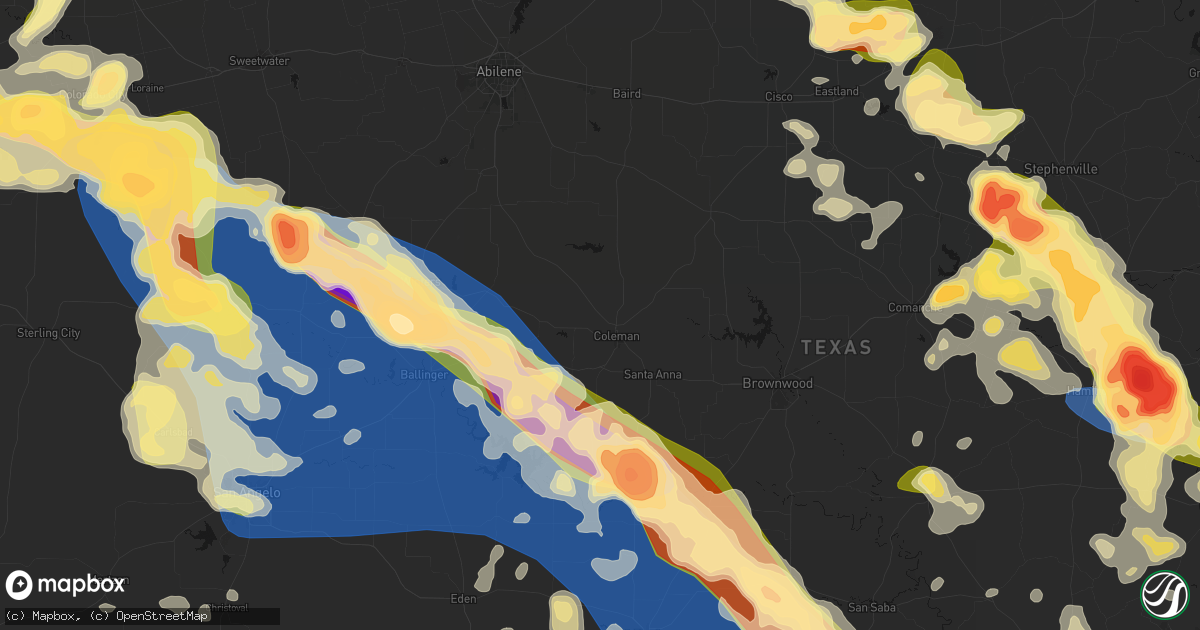 Hail map in Coleman, TX on May 10, 2026