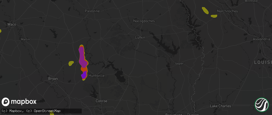 Hail map in Corrigan, TX on May 10, 2026