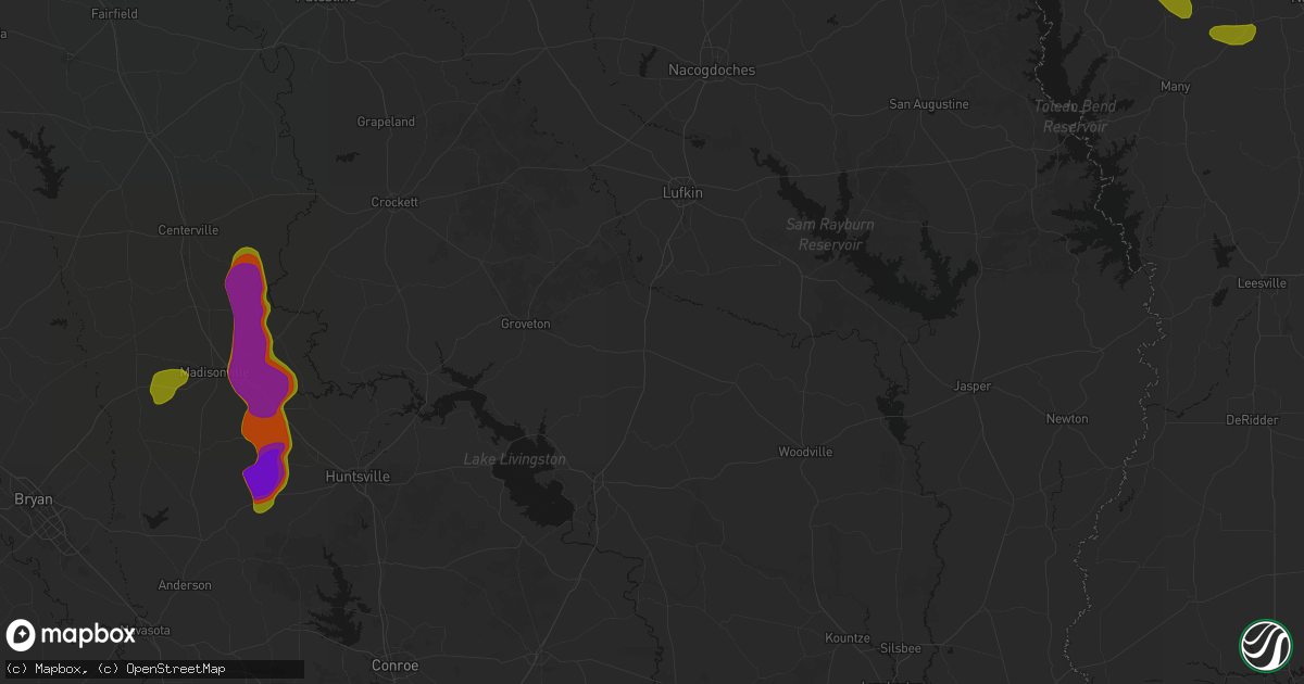 Hail map in Corrigan, TX on May 10, 2026