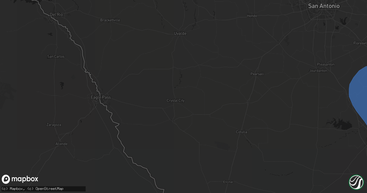 Hail map in Crystal City, TX on May 10, 2026