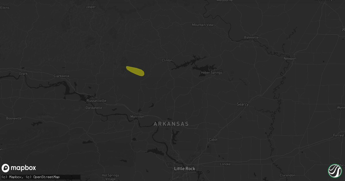 Hail map in Damascus, AR on May 10, 2026